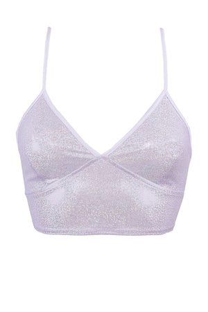 Bustier Holographic Crop top / HOLO WHITE