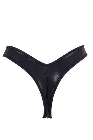 High-Cut Rave Holographic Bottom / LULY Holo Black,BOTTOMS - EXES LINGERIE