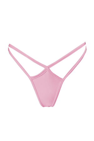 Mini thong double straps panty / DOUBLE STRING BABY PINK,BOTTOMS - EXES LINGERIE