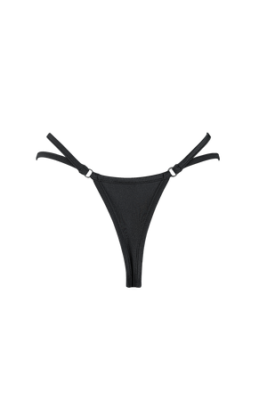 Mini thong double straps panty / DOUBLE STRING BLACK,BOTTOMS - EXES LINGERIE