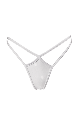 Mini thong double straps panty / DOUBLE STRING WHITE,BOTTOMS - EXES LINGERIE