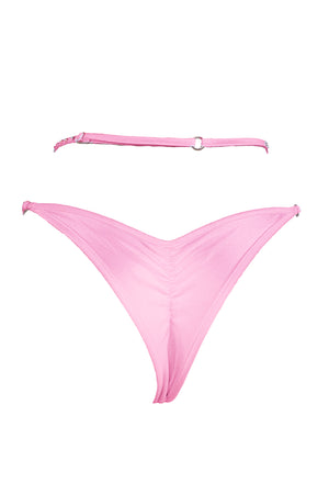 Cage thong with crystals scrunch back / ÉTOILE BABY PINK,BOTTOMS - EXES LINGERIE