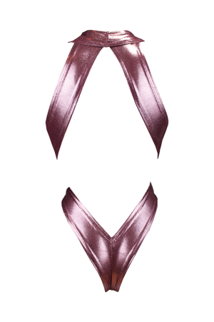 CRISS CROSS Hologram Bondage Bodysuit / RAVE Bodysuit / WINE,BODYSUITS - EXES LINGERIE
