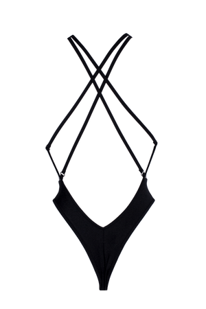 Criss-Cross Halter  Holographic One Piece / ANASTASIA PRISMA BODYSUIT - EXES LINGERIE