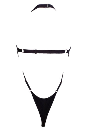 Cut-out Harness Bodysuit / Strappy Rave Bodysuit / ÉTOILE BLACK,BODYSUITS - EXES LINGERIE