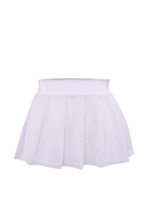 Pleated Mini skirt sheer mesh / Festival & Rave skirt / WHITE,SKIRTS & PANTS - EXES LINGERIE
