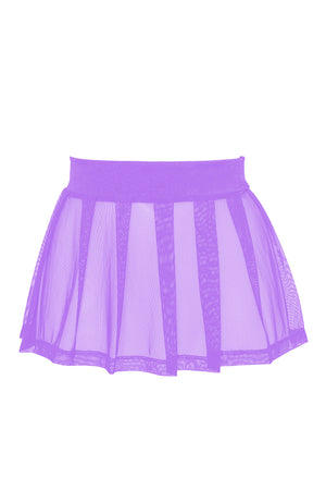 Pleated Mini skirt sheer mesh / Festival & Rave skirt / LILAC,SKIRTS & PANTS - EXES LINGERIE