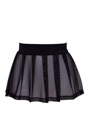 Pleated Mini skirt sheer mesh / Festival & Rave skirt / BLACK,SKIRTS & PANTS - EXES LINGERIE