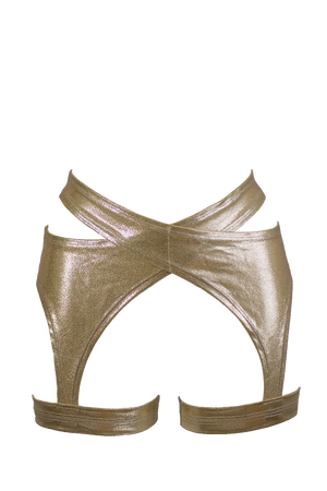 Holographic Garter Belt / X-GARTER HOLO GOLD,BOTTOMS - EXES LINGERIE