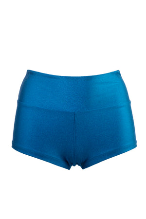 Athletic Shorts Scrunch Butt / HIGH WAISTED SHORTS RUCHED BACK / TEAL,BOTTOMS - EXES LINGERIE