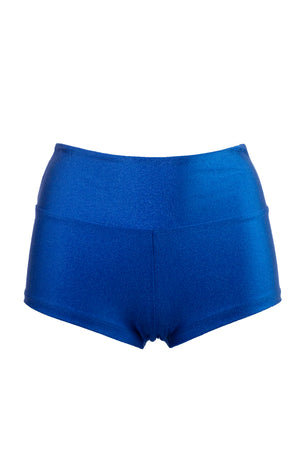 Athletic Shorts Scrunch Butt / HIGH WAISTED SHORTS RUCHED BACK / ROYAL BLUE,BOTTOMS - EXES LINGERIE