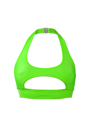TOP NINA / Sexy Cut-out Top / LIME - EXES LINGERIE
