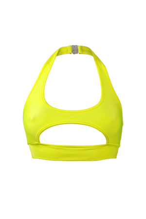 TOP NINA swim and fitness bra / Sexy Cut-out Top / NEON YELLOW - EXES LINGERIE