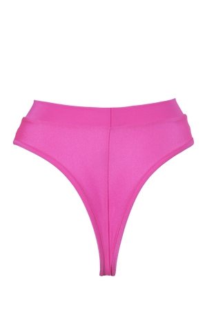 High-Cut Bottom 1/2 Mesh / BOND NEON PINK - EXES LINGERIE