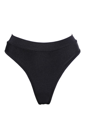 High-Waist Bikini Bottom / BOND BLACK - EXES LINGERIE