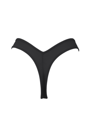 Sexy High-cut Thong Swimwear Bikini Bottom / LULY SWIM BLACK - EXES LINGERIE