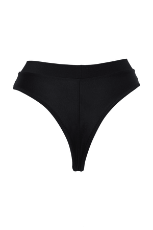 Sexy High-Cut Bottom BOND 1/2 Mesh With AB Crystals / BLACK - EXES LINGERIE