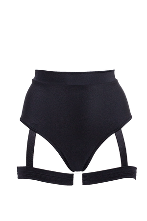 Garter shorts Pole dance wear / HW GARTER / BLACK - EXES LINGERIE