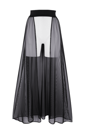 Mesh Maxi Skirt Cover-up / RESORT SKIRT BLACK - EXES LINGERIE