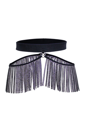 Rhinestone Fringes Belt / Festival Sparkles fringes Skirt Belt / BLACK - EXES LINGERIE