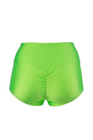 Gemini 1 Athletic Short Scrunch Butt / SHORT RUCHED BACK / Lime - EXES LINGERIE